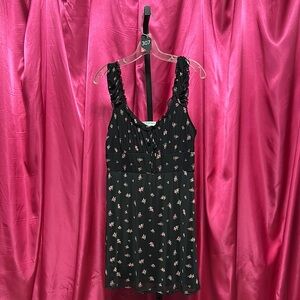 New Floral Black Sleeveless Top - 307
